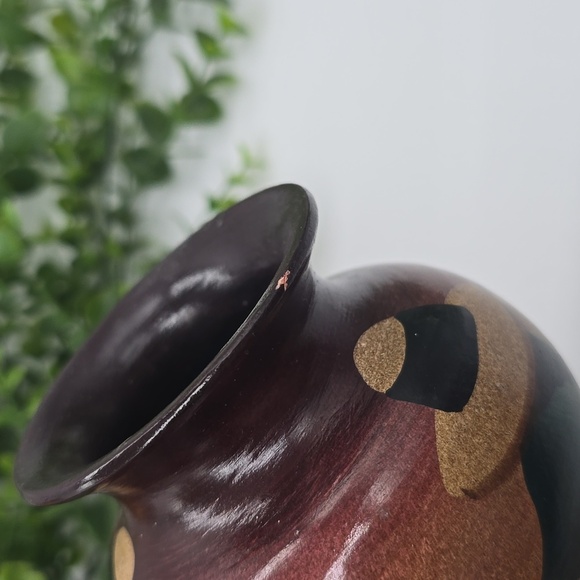 Handcrafted in Peru Signed by Artist Small Pottery Vase 1960s 1970s - Picture 3 of 11